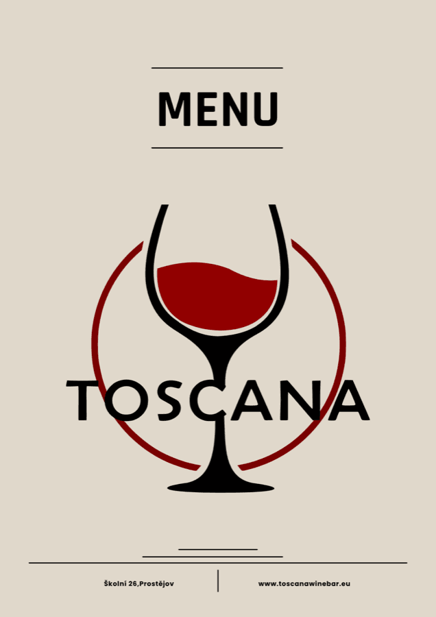 Toscana Wine Bar menu cover